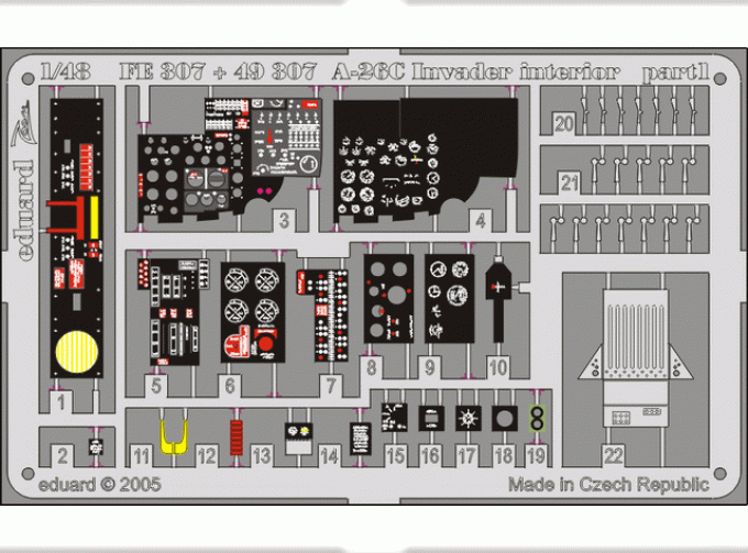 Цветное фототравление для A-26C interior