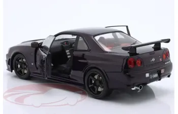 NISSAN Skyline (R34) GT-R Z Tune RHD (1999), dark purple (midnight purple)
