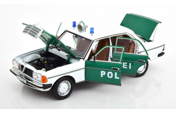 Mercedes-Benz 200 (W123) 1980 Polizei Полиция ФРГ, white / green