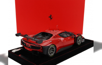 FERRARI 296 Gt3 Evo 3.9l Turbo V8 №0 (2022) - Con Vetrina - With Showcase, Rosso Magma - Red Met