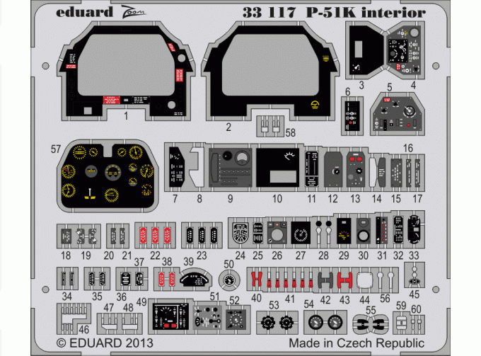 Фототравление P-51K interior S.A.