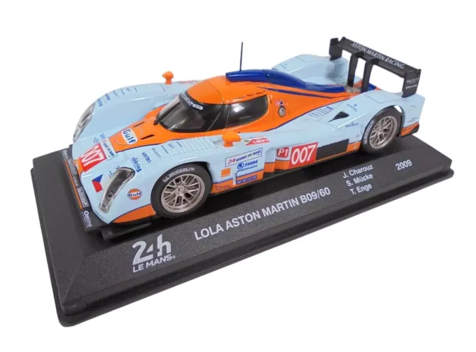 LOLA Aston Martin B09/60 6.0l V12 Team Gulf Amr Eastern Europe №007 24h Le Mans (2009) Tomas Enge - Stefan Mucke - Jan Charouz, Light Blue Orange