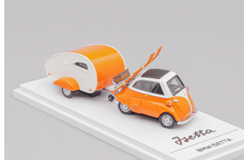 BMW Isetta with Ski and Trailer set, orange