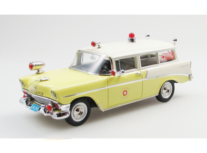 CHEVROLET 210 Handyman ambulance (1956), yellow/white