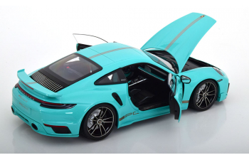 PORSCHE 911 (992) Turbo S Sport Design (2021), mint-green