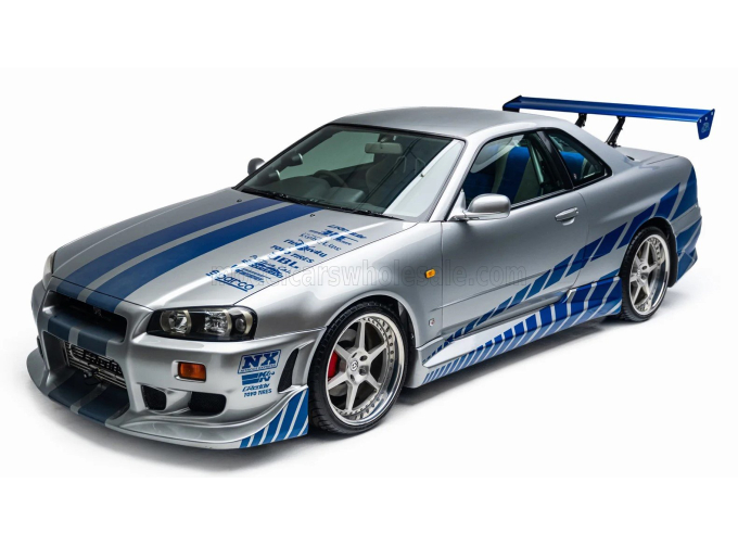 NISSAN Skyline GT-R (BNR34) Brian's skyline GT-R Coupe (1999) - Paul Walker - Fast & Furious - silver blue