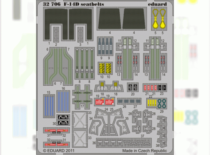 Фототравление привязные ремни F-14D seatbelts