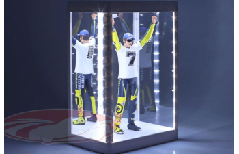 Витрина со светодиодной подсветкой и зеркалом для фигурок в масштабе 1:6, белый