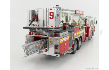 SEAGRAVE Truck Tower Ladder 9 Scala Fire Dept. City Of New York - Vigili Del Fuoco - Fire Engine - 55cm, Red White