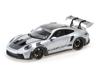 PORSCHE 911 (992) GT3 RS (2024), silver with weissach package/black wheels