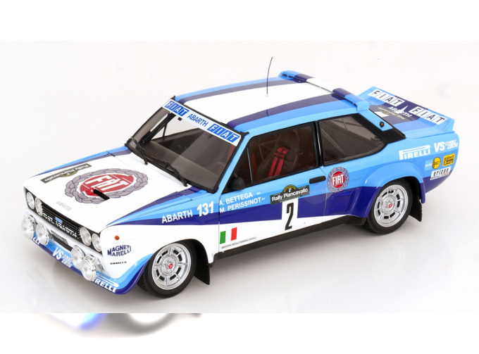 FIAT 131 ABARTH №2 WINNER RALLY PIANCAVALLO (1981) A.BETTEGA - M.PERISSINOT, WHITE BLUE