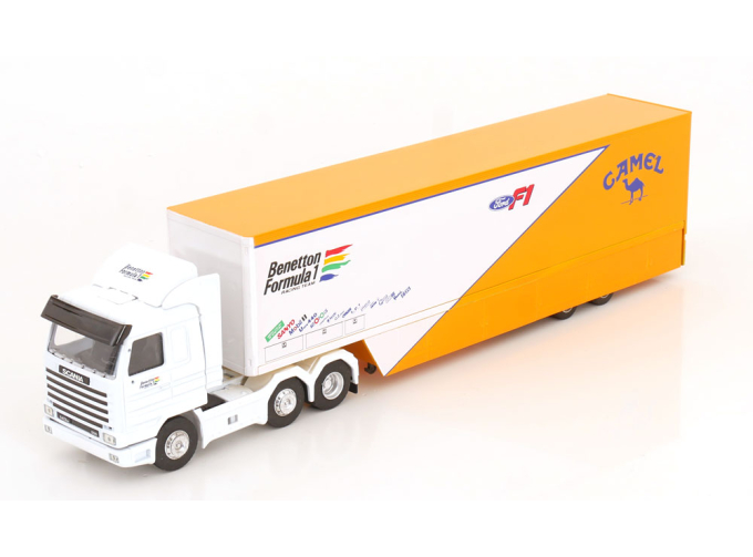 SCANIA 143M 500 Benetton Ford F1 race transporter with acessories