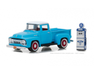 FORD F-100 пикап "Ford Motor Company" with Vintage Gas Pump 1954