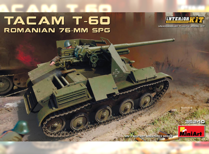 Сборная модель Румынская 76-мм САУ “TACAM” T-60 с интерьером