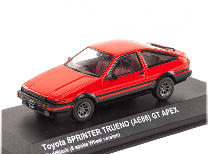 Toyota Sprinter Trueno (AE86) красный с черным, 8-спицевые диски