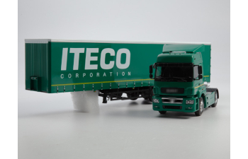 Камский грузовик 5490 с полуприцепом НЕФАЗ-93341, зеленый