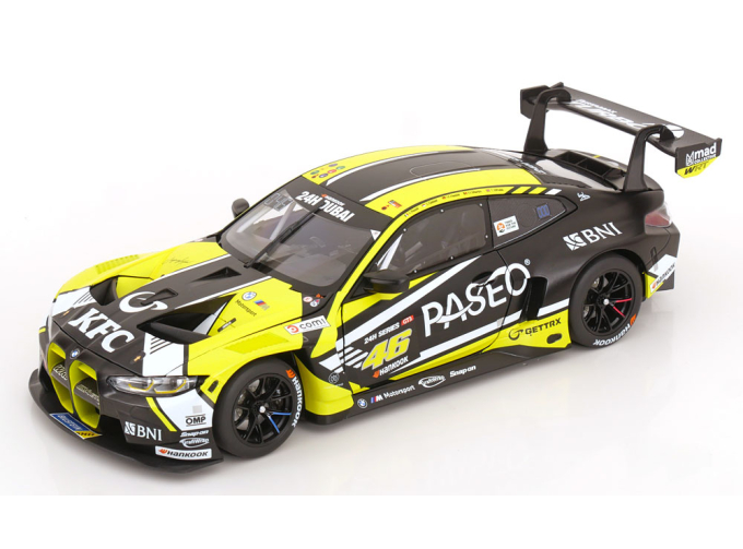 BMW 4-series M4 Gt3 Team Wrt N46 3rd 24h Dubai (2023) Valentino Rossi - Sean Gelael - Max Hesse - Maxime Martin - Timothy Whale, Yellow Black