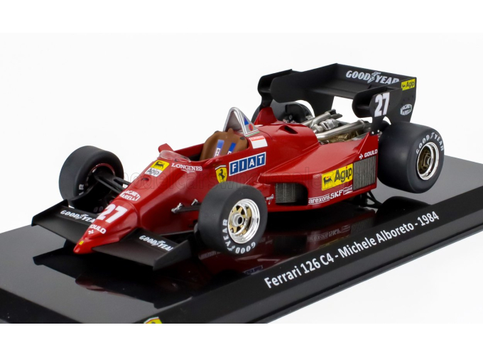 FERRARI F1 126 C4 №27 Season (1984) Michele Alboreto - Con Vetrina - With Showcase, Red Black