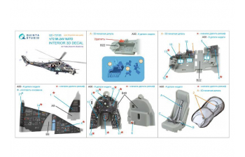 3D Декаль интерьера кабины Ми-24В NATO (Hobby Boss/ARK Models) (с 3D-печатными деталями)