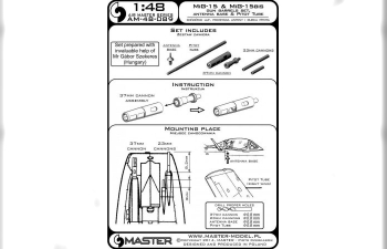 37 мм и 23 мм стволы, ПВД и антенный ввод для Миг-15, Миг-15 бис