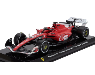 FERRARI F1 Sf-23 Team Scuderia Ferrari №16 2nd Las Vegas Usa Gp 2023 Charles Leclerc - Con Vetrina - With Showcase, Red Black White