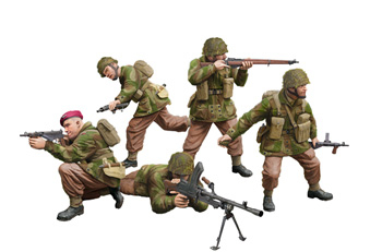 Сборная модель WWII British Paratroops In Combat Set A