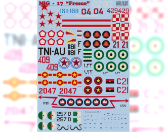 Декаль Mig-17 " Fresco"