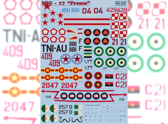 Декаль Mig-17 " Fresco"