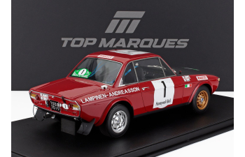 LANCIA Fulvia Hf 1600 Coupe (night Version) №1 Winner Rally Du Maroc (1972) Simo Lampinen - Solve Andreasson - Con Vetrina - With Showcase, Red Black