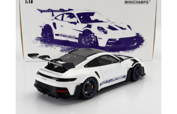 PORSCHE 911 992 Gt3 Rs Coupe Weissach Package (2022) - Blue Rims, White Black