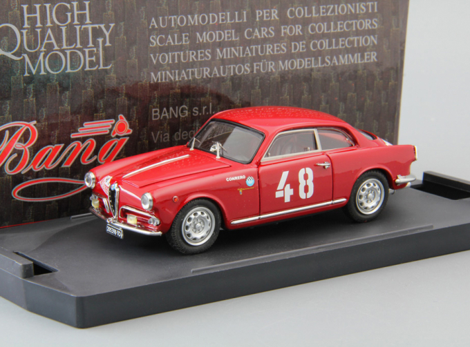 ALFA ROMEO Giulietta Sp. Veloce Rally Sestiere Ada Pace-Bartoletti #48 (1958), red