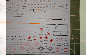 Декаль для F-16 Fighting Falcon Low-Viz с тех. надписями