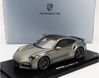 PORSCHE 911 992 Turbo S Coupe (2020) - Con Vetrina - With Showcase, Silver Bamboo Chromaflire