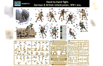 Сборная модель Рукопашный бой, немецкие и британские пехотинцы, период Первоймировой войны