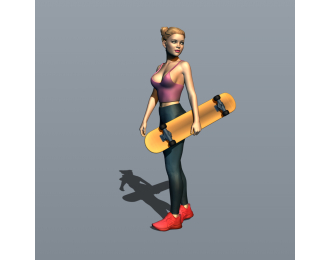 Фигурка Скейтерша 1, окрашенная