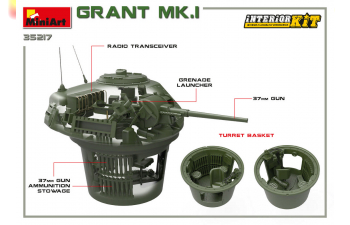 Сборная модель Британский танк Мк.I Grant с интерьером