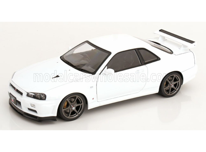 NISSAN Skyline GT-R R34 V-Spec II with OEM-rims (2001), white
