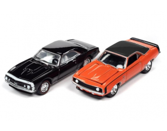 CHEVROLET Camaro SS (1967), black + CHEVROLET Camaro SS (1969), orange 