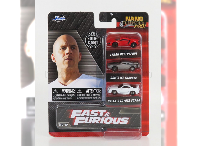 LYKAN Set 3x Fast & Furious Hypersport - Dom's Ice Charger - Brian's Toyota Supra, Various