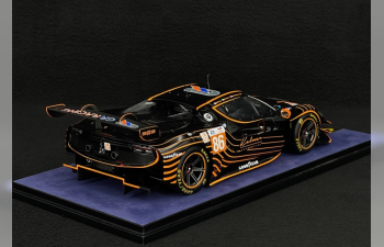 FERRARI 296 Gt3 3.0l Turbo V6 Team Gr Racing №86 24h Le Mans (2024) Riccardo Pera - Daniel Serra - Michael Wainwright - With Showcase - Con Vetrina, Black Orange