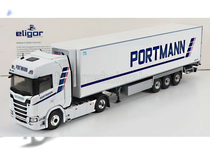 SCANIA S500 V8 TRUCK SEMI-FRIGO PORTMANN TRANSPORTS (2018), WHITE