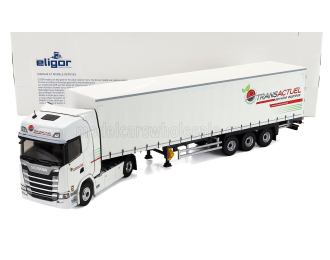 SCANIA S500 Truck Telonato Transactuel Transports (2021), White