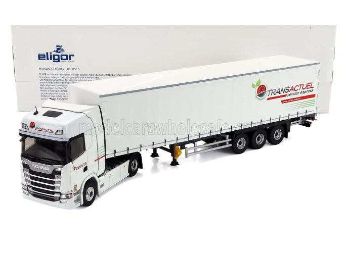 SCANIA S500 Truck Telonato Transactuel Transports (2021), White