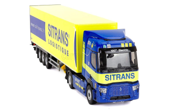 RENAULT T-line E-tech Truck Cassonato Sitrans Transports (2023), Blue Yellow