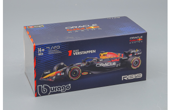 RED BULL F1 Rb19 Team Oracle Red Bull Racing N1 World Champion Season (2023) Max Verstappen - Con Pilota E Vetrina - With Pilot And Showcase, Matt Blue