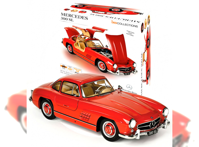 Сборная модель MERCEDES-BENZ 300 SL Gullwing KIT with 602 parts, red