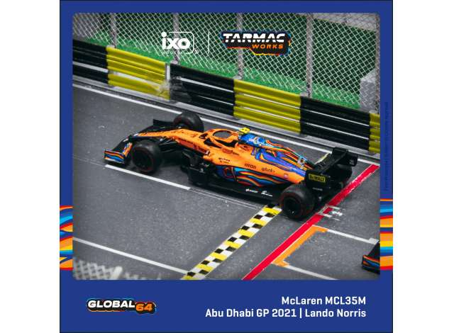McLaren MCL35M #14 Lando Norris Abu Dhabi Grand Prix, yellow/blue 2021