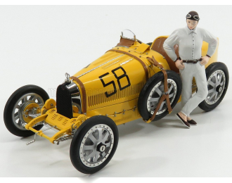 BUGATTI T35 №58 With Driver Figure (1924), Yellow