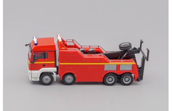 MAN TGS LX Empl W 200 Bison Wrecker "Feuerwehr", red / black / white / yellow / silvergray