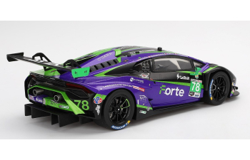 LAMBORGHINI Huracan Gt3 Evo2 Team Forte Racing №78 24h Daytona (2024) Loris Spinelli - Misha Goikhberg - Devlin De Francesco - Sandy Mitchell, Black Green Purple